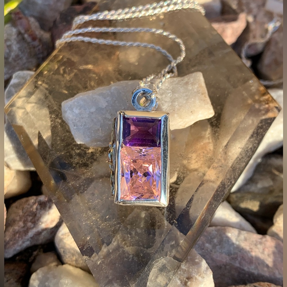 Silver & Gold Art Deco Sapphire Necklace